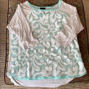 Dolan Anthropologie lace tee L